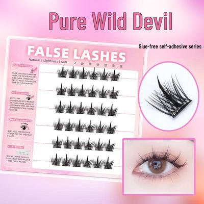 Duo Duo Meng Jie Glue-Free Natural Segment Eyelashes - Lazy Person's Pure Style Little Devil Eyelashes.