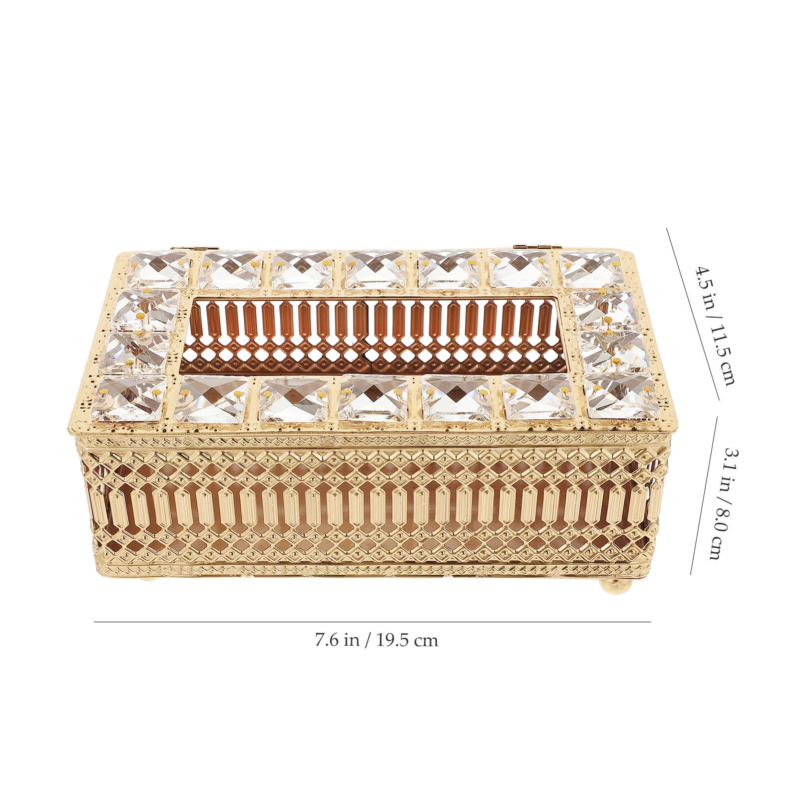Gold Tissue Cover European Style Desktop Holder For Home Office Living Room Bedroom Napkin Storage Box Decorative Tissue