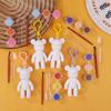 10Pcs White Blank Graffiti Bear Keychains Diy Painting Toy For Kids Birthday Party Favors Kindergarten Gift Goodie Pinata Filler