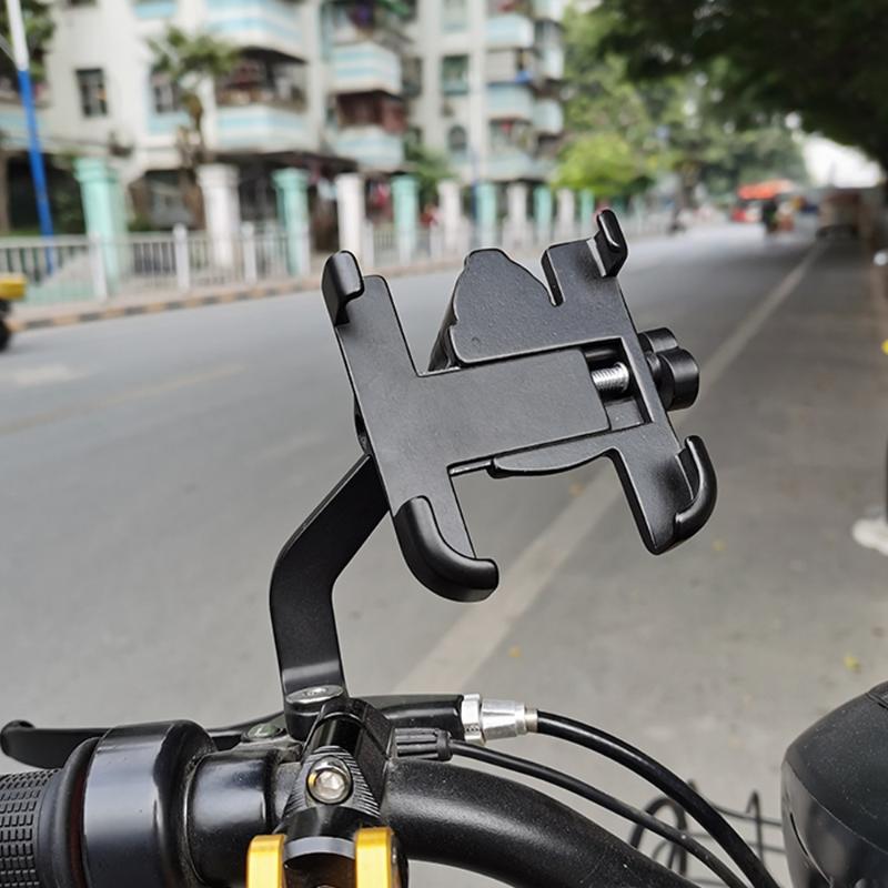 

Motorcycle Cellphone Stand - Handlebar Mount for Moto Rearview Mirror, Compatible with Bicycle & Highway Use чорний