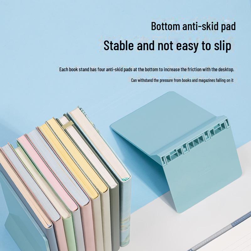 L-Shaped Foldable Desktop Book Stand with Fixed Clip