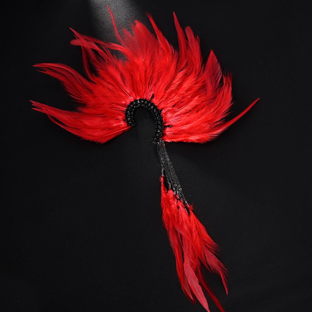 Feather Ear Clip Fashionable Ear Jewelry Comfortable Earrings Nonslip Ear Accessories for Festival and Travel Wear