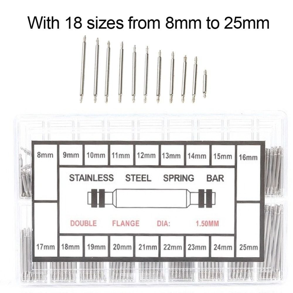 270Pcs 8-25mm Size Watch Strap Ear Sets Stainless Steel Watch Band Pins  Watch Maintenance