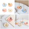 Flower Shape Incenses Stick Tray with Cute Animal Figurine Resins Incenses Burners Plate Ashes Catcher Tabletop Decors