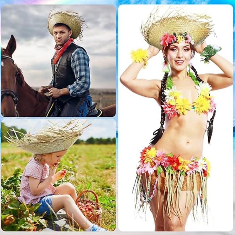 Elegant Panama Hat Straw Hat with Wide Brimmed, Cool and Comfortable Pava Hat Hawaiian Cap