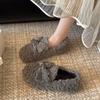 Internet Celebrity Fairy Wind Fluffy Shoes Female Wear Autumn and Winter 2025 New One-pedal Warm Lamb Wool Cotton Ladyshoes