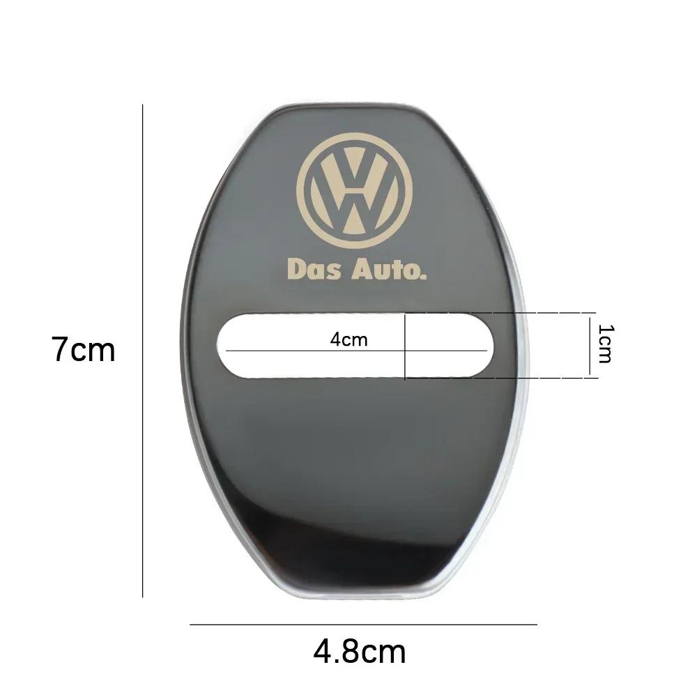 4pcs Car Door Lock Protective Cover Metal Sticker For Volkswagen VW GTI R Golf Polo Tiguan Passat Jetta Lavida Rline Accossories zj3