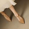 Fashion 2025 Summer Women Shoes Pointed Toe Thin Heel Women Sandals Genuine Leather Women Shoes Stiletto Elegant High Heels Party Shoes