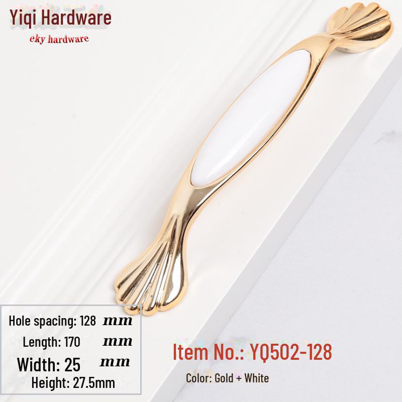 Czarno-biały europejski styl złoty uchwyt do drzwi do szafki, szafy, szuflady i szafki na buty