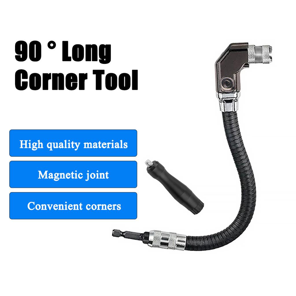 12-Inch Right Angle Attachment, Flex Shaft, Drill Attachment, 90 degree right angle electric drill corner tool