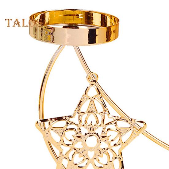 Eid Ramadan Moon Shape Candle Holder Rustproof Corrosion Resistant Candlestick Holder Ramadan Centerpiece Decoration