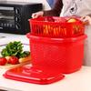 Dual-Layer Large Capacity Handheld Basket for Kitchen and Supermarket Use