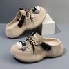Summer Couple 3D Thick Soled Cave Shoes Outdoor Beach Slippers Wearing Earphones Dog Pattern Sandals