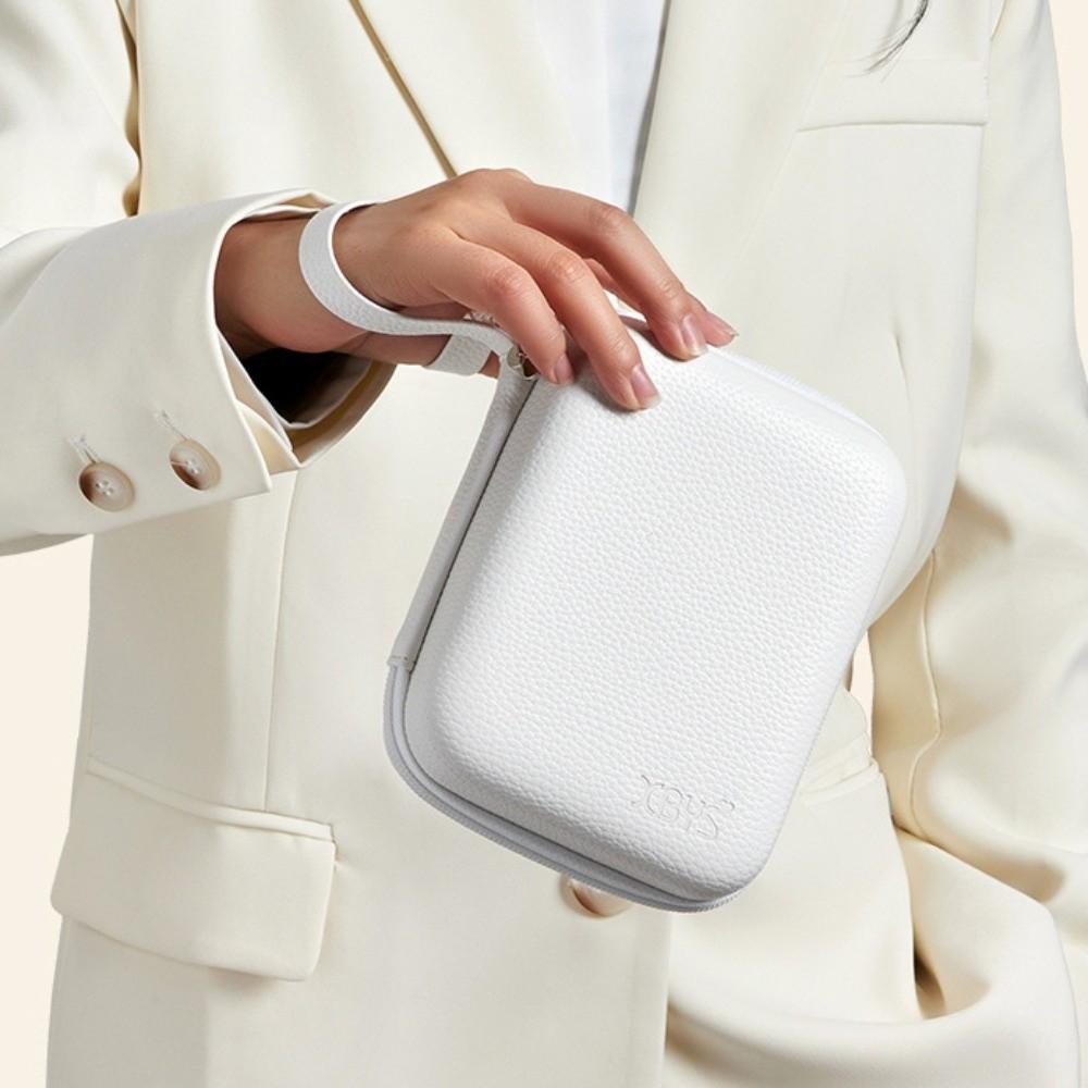 Shockproof EVA Leather Headphone Bag Portable Data Cable Organizer Bag  Digital Accessories