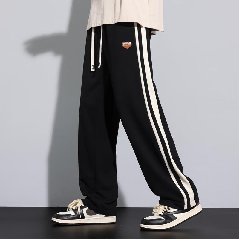 Men's Casual Striped Straight-Leg Pants