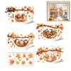 Squirrel And Hedgehog Clings 2Pcs Fall Maple Leaves Animals Static Window Stickers, Autumn Squirrel/Hedgehog/Rabbit/Raccoon Glass Home Ornament