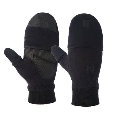 Winter Warm Gloves Fingerless Convertible Thermal Mittens Gloves Windproof Polar Fleece Warm Men Women Double-layer Flap Gloves