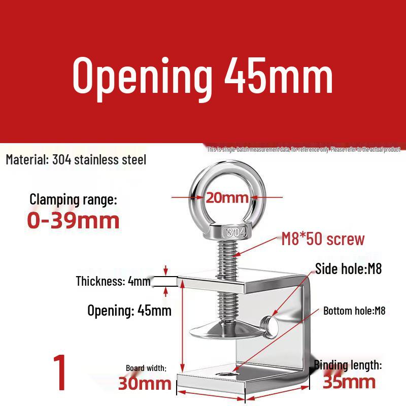 304 Stainless Steel Hand-Tightened U-Type/C-Type Pipe Clamp Fixture