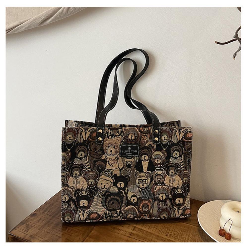Lässige Umhängetasche Cartoon Bärenmuster Tragetasche Neue Handtasche