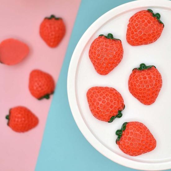 

10 шт мини-моделирование миниатюрные смолы играть красная клубника аксессуары декор игрушка для