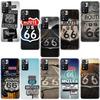 America Route 66 Phone Case For Redmi Note 13 12 Pro Plus 14 15 Pro 5G 11 11T 11E 11S 10 Pro 10S 9 9S Cover Cell Clear TPU Capa