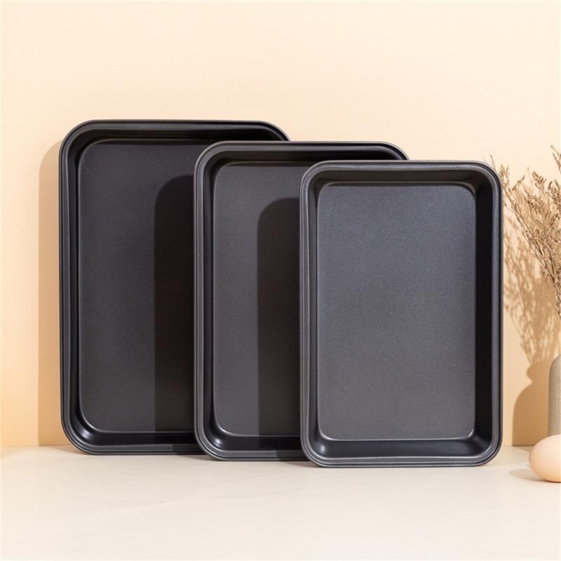 Nonstick Carbon Steel Roasting Tray Large Capacity Deep Cooking Pan Sheet for Baking Cakes Breads Even Heat Distribution