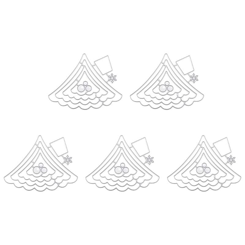5 Pcs Christmas Tree Cutting Dies Embossings Stencils Christmas Metal Die Cuts for DIY Scrapbooking Card Decoration