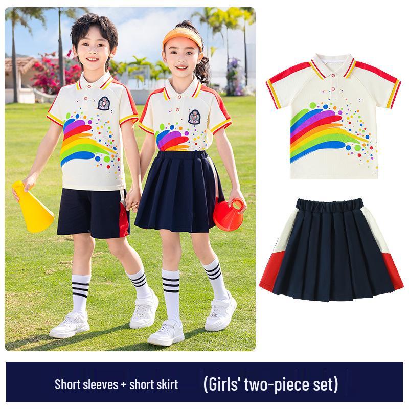 2025 Neuer Stil Buntes Akademisches Kinder Sommer Sportuniform Set