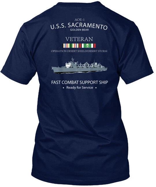 SALE Uss Sacramento Aoe 1 Desert Storm Vet Veteran Uss T-Shirt Made in USA S to XL