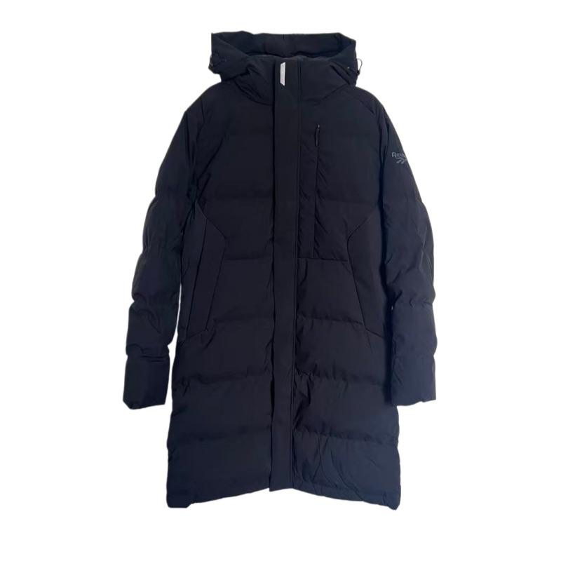 Reebok Warm Sports Casual Zipper Hooded Mid-Length Down Jacket Men outerwear EJ8473 S