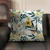 Fresh Floral Pattern Cushion Cover Summer Breathable Linen Organic Fabric Double-Sided Printing Sofa Pillow Case Home Decor