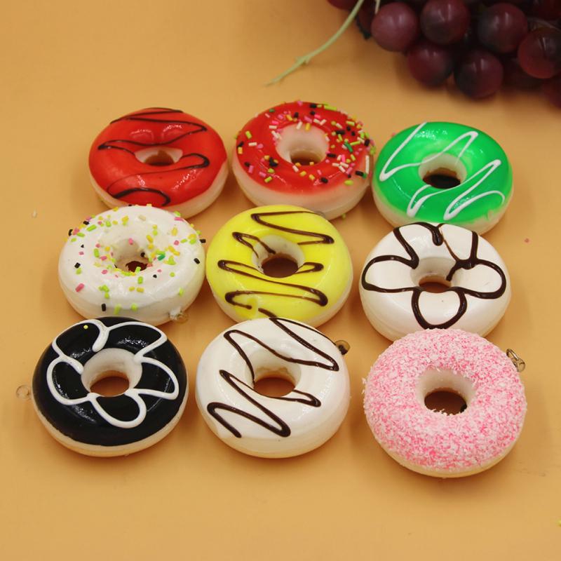 Colorful Simulation Donut Ornaments Fake Cake Model Fun Toys Soft Decoration Home Kitchen Creative