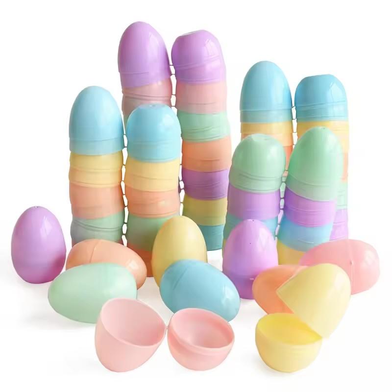 10/50PCS Plastic Easter Eggs Fillable Plastic Egg Kids Toy Colorful Gift Packaging Box Easter Party Hunt Game DIY Craft Supplies