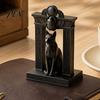 Temple Pillar Cat Figure Egyptian Statue, Ancient Egypt Inspired Figurine, 3D Printed Decor Stable Base Figurine for Home Office Desk, Shelf Art Craft