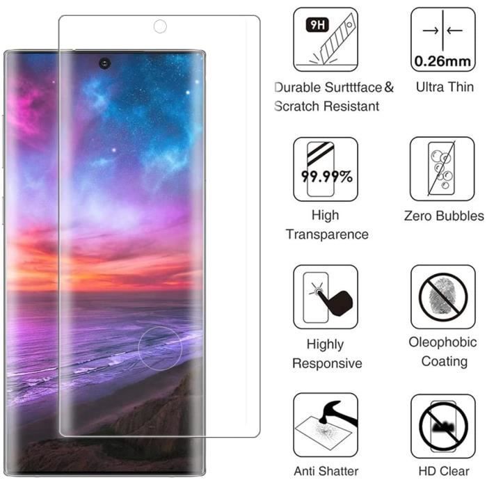 [2 Pièces Verre Trempé pour Samsung Galaxy S22 Ultra (5G 6.8"), Haute Sensibilité Vitre Protection, 3D Couverture Complète, Du[636]