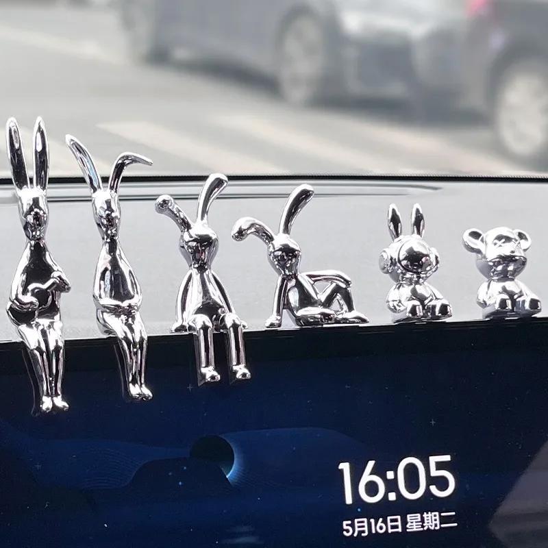 Car Ornaments Auto Center Console Pendant Rabbit Eco-friendly Plastic Cartoon Animal Rabbit Decorative Car Interior Decoration