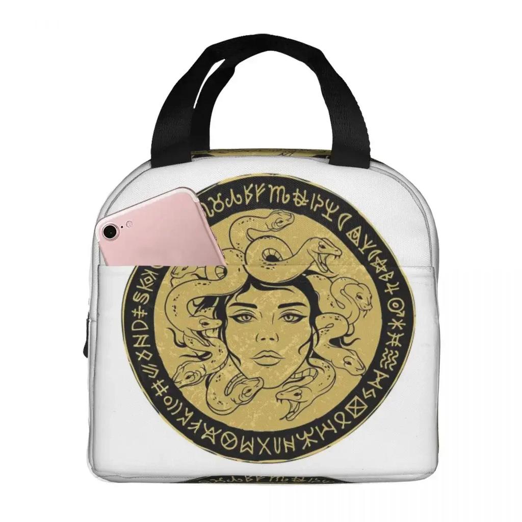 Design Medusa Gorgon Greek Mythology Insulated Lunch Bag for Kids School Cooler Thermal Food Box Tote Lunch Boxes Container