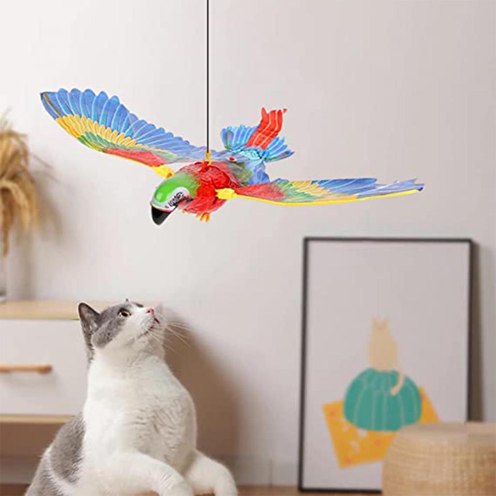 Bird Interactive Toy Electric Hanging Flying Bird Funny Stick Catch Rope Dog Toy