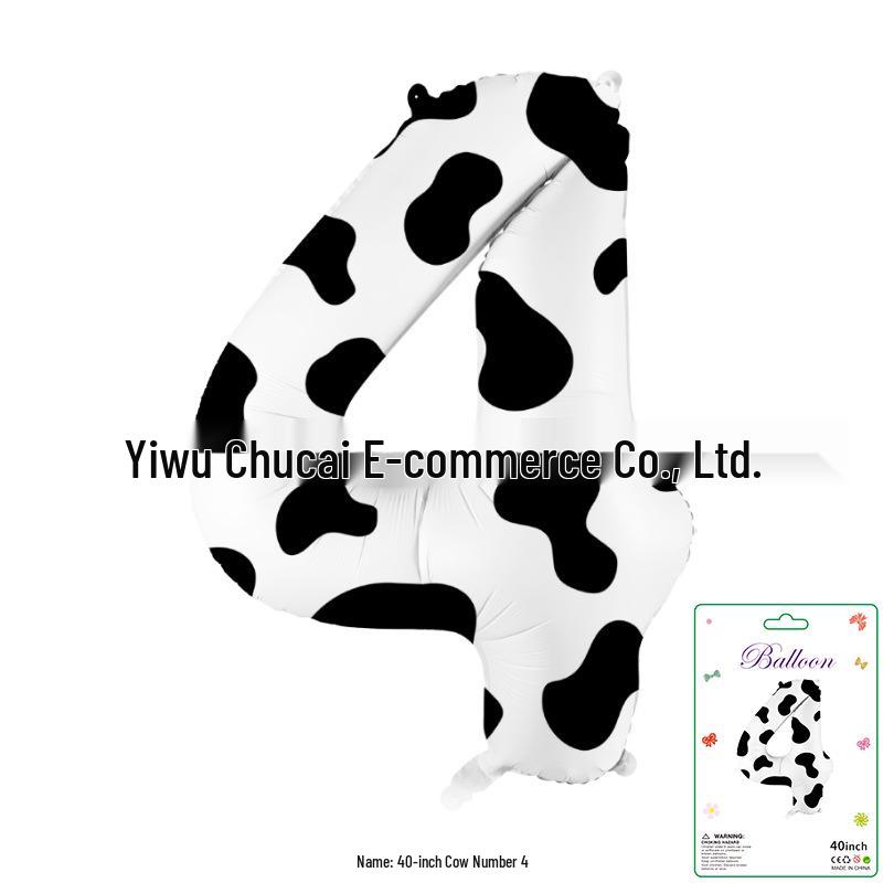 Décoration Bandeau Rayé à Carreaux Vache Dégradé 40" - Grand Chiffre pour Scène de Fête d'Anniversaire de Bébé