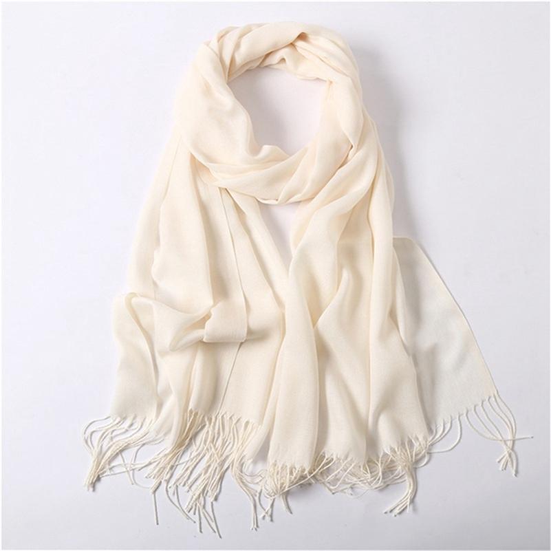 Elegant Headband Shawls Pure Color Scarf Wraps Skin-friendly Lady High Quality Accessories Solid Shawls Warm Headscarf