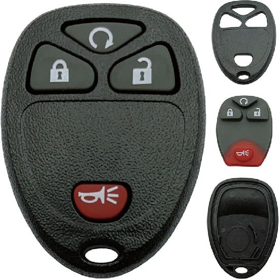 Replacement Key Fob Shell Case Fits for Chevy 2007-2014 Equinox Avalanche Silverado Escalade Tahoe Suburban GMC Yukon OUC60270, OUC60221 Keyless