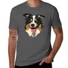 Australian Shepherd Tri Black T-Shirt Festival Casual Short Sleeve