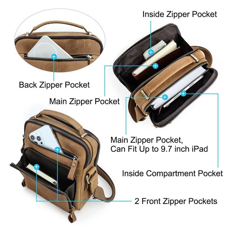 Genuine Leather Messenger Bags Men's Shoulder Bag