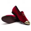 Men Big Size Men Casual Shoes Design Bright Face Buckle and Gold Metal Toe Men Driving Shoes Part Flats
