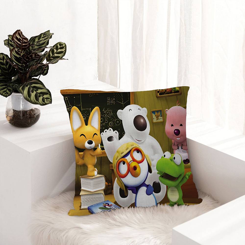 Cartoon P-Pororo Cute Pillow Gifts Home Office Furnishings Bedroom Sofa Car Cushion Cover Case 45x45cm