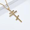 Colier cruce din oțel inoxidabil pentru bărbați și femei, argintiu lucios, pandantiv cruce din oțel titan