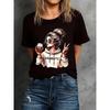 Streetwear 90s Women's Casual Graphic T-Shirt Dramatic Print with Wine Print Short Sleeve T Shirt Clothing Top Tee