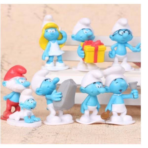 Set of 12 Smurfs Figurines - Gift for Kids, Multicolor Character Collection, Toy Dolls Decorations