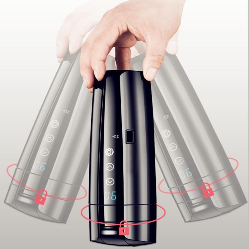 12V Car Electric Heating Cup Mug LCD Display Stainless Steel Water Coffee Bottle