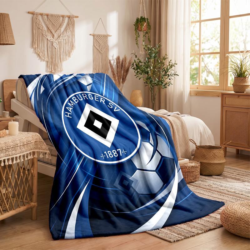 Hamburger SV Football Print Flannel Blanket Soft Warm Sofa Bed Throw Blanket For Home Office Bedroom